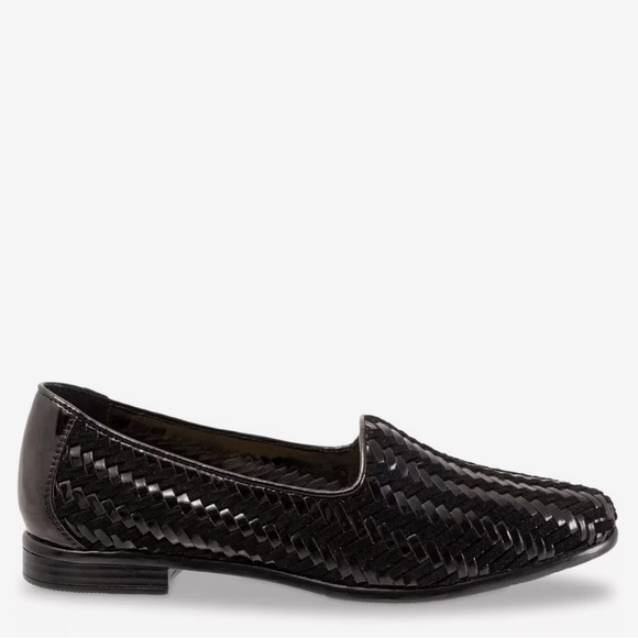 Trotters Liz Women’s Black Herringbone Woven Slip On Comfort Loafers, Size 10 - Picture 2 of 5